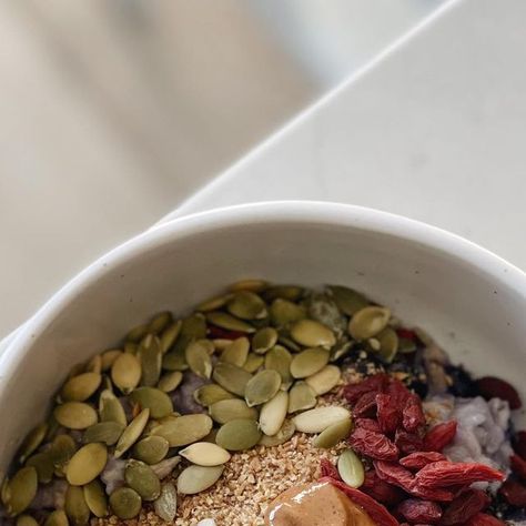 Sophie Collins on Instagram: "A twist on my classic oatmeal recipe! This is my go to breakfast when I want something warm and nourishing. I’ve made oatmeal for years but lately have been adding certain seeds for hormone balancing (pumpkin and sunflower) and goji berries for immunity since our fam has had some colds over the last couple weeks! Hormone Balancing and Immunity Boosting Oatmeal 1/2 cup rolled oats 1 cup nut milk (I used @nutmegmylk Creamy Brazil Nut) - Brazil nuts are high in selenium which helps support the production of thyroid hormones 1/2 cup frozen blueberries 1 tsp pink Himalayan sea salt (contains all essential trace minerals to help boost immunity) Splash of vanilla extract Cook over medium heat for 8 minutes. Remove from heat, add to bowl with: Tbsp chia seeds, gro Sophie Collins, Brazil Nut, Himalayan Sea Salt, Brazil Nuts, Oatmeal Recipe, Boost Immunity, Trace Minerals, Thyroid Hormone, Nut Milk