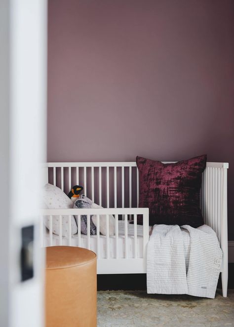 Deep Purple Walls, Lavender Kids Room, Purple Painted Room, Dark Pink Nursery, Purple Boys Room, Purple Room Paint, Purple Toddler Bedroom, Purple Playroom, Purple Toddler Room