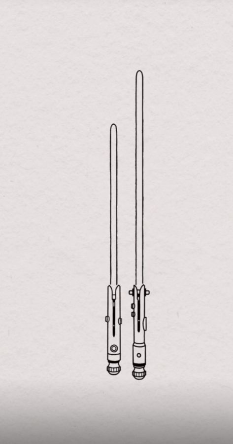 Ashoka Tano Lightsaber Wallpaper, Starwars Fine Line Tattoo, Simple Lightsaber Tattoo, Minimalist Lightsaber Tattoo, Anikan Skywalker Tattoo Ideas, Ahsoka Lightsaber Drawing, Lightsaber Tattoo Minimalist, Fine Line Tattoo Star Wars, Minimalist Star Wars Tattoo Ahsoka