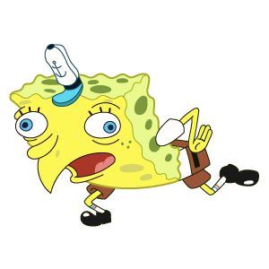 Mocking SpongeBob Meme Sticker. Spongebob Mocking, Mocking Face, Sticker Spongebob, Spongebob Stickers, Mocking Spongebob, Spongebob Meme, Mood Memes, Spongebob Drawings, Squidward Tentacles