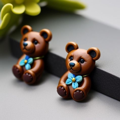 Adorable Polymer Clay Kawaii Bear Earrings dd a touch of cuteness to your accessory collection with these handmade polymer clay kawaii bear earrings! Perfect for adding a playful vibe to any outfit, these unique and adorable earrings are a must-have for fans of all things kawaii. Crafted with love and attention to detail, they're lightweight and comfortable for all-day wear. 🐻✨ 💖 Handmade with high-quality polymer clay 🌈 Unique and one-of-a-kind design 🌟 Perfect for kawaii fashion lovers ... Clay Kawaii, Kawaii Bear, Polymer Clay Kawaii, Resin Polymer Clay, Bear Earrings, Kawaii Jewelry, Kawaii Design, Polymer Clay Crafts, Handmade Polymer Clay