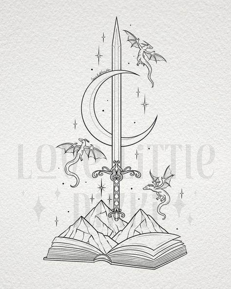 Tog Wyvern Tattoo, Swords Acotar, Pearl Jam Tattoo, Wyvern Art, Acotar Tattoos, Bookish Tattoos, Wood Burning Crafts, Book Tattoo, Book Tshirts