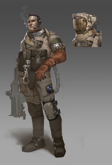 Space Mercenary, Duncan Li on ArtStation at https://www.artstation.com/artwork/12awo Space Mercenary, Scifi Engineer, Sci Fi Dnd, Space Soldier Concept Art, Sci Fi Wizard, Mercenary Concept Art, Sci Fi Merchant, Sci Fi Engineer, Space Mercenary Concept Art