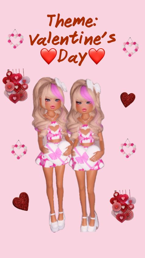 dti outfit Twin Outfits, Dti Outfits, Outfit Idea, Dress To Impress, Twins, Valentines Day, Valentines, Valentine's Day