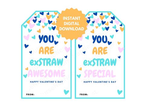 Valentine Straw Tag, Reusable Straw Gift for Classroom Preschool Kindergarten, Digital File Printable, Ready to Print by NurseNapNest on Etsy Straw Valentine, Straw Tags, Classroom Preschool, Kid Art, Preschool Classroom, Preschool Kindergarten, Reusable Straw, Gift Tag, Etsy Printables