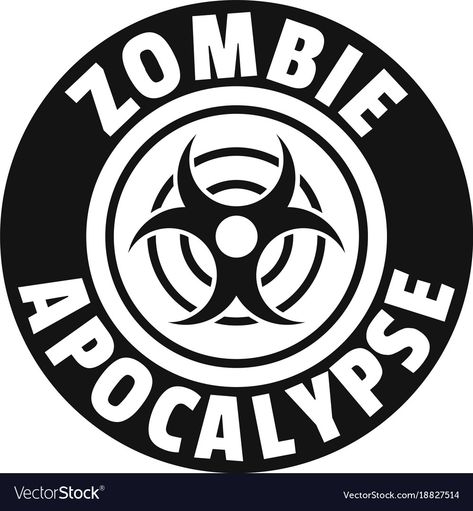 Zombie Logo, Board Illustration, Zombie Cartoon, Sign Board, Simple Illustration, Zombie Apocalypse, Single Image, Cool Logo, Vector Logo