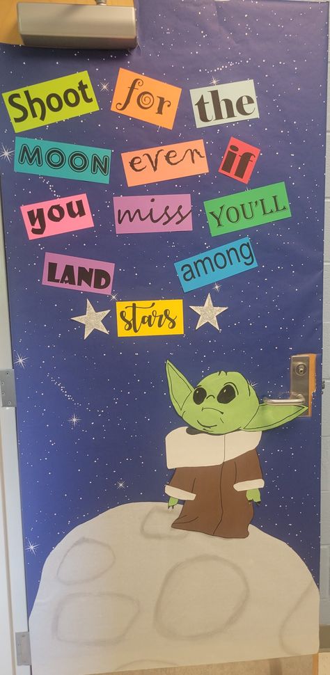 Stars Classroom Door, Easter Classroom Door, Star Wars Wall Decor, Easter Classroom, Stars Classroom, Christmas Classroom Door, Outer Space Theme, Christmas Classroom, Classroom Door