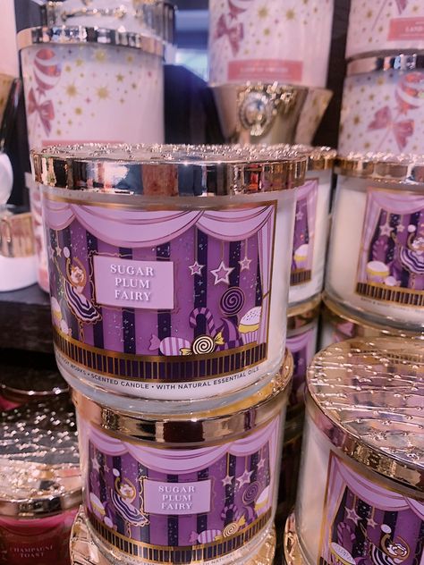 Purple ballerina candle from bath and body works dancer girly winter gift Visions Of Sugar Plums Christmas, Nutcracker Clara Aesthetic, Sugarplum Aesthetic, Sugar Plum Aesthetic, Purple Ballet Aesthetic, Sugarplum Fairy Aesthetic, Nutcracker Christmas Aesthetic, Purple Christmas Aesthetic, Aesthetic Nutcracker