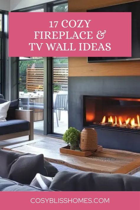 Looking to upgrade your living room? These 17 innovative fireplace and TV wall ideas are perfect for creating a cozy space where style meets comfort. From sleek double-sided fireplaces that give a modern touch to rustic surrounding inspiration, this guide covers it all! Discover clever design tips to organize your media safely while enhancing your home's ambiance. With these brilliant suggestions, your living room can shine while offering warmth and functionality. Get ready to spark some creativity and make your entertainment area a standout piece! Living Room Fireplace With Tv Modern, Fireplace And Tv Wall Ideas, Fireplace Tv Wall Ideas, Fireplace And Tv Wall, Living Room Tv Wall Luxury, Casual Living Room Design, Fireplace Wall Ideas, Fireplace And Tv, Fireplace Tv Mount