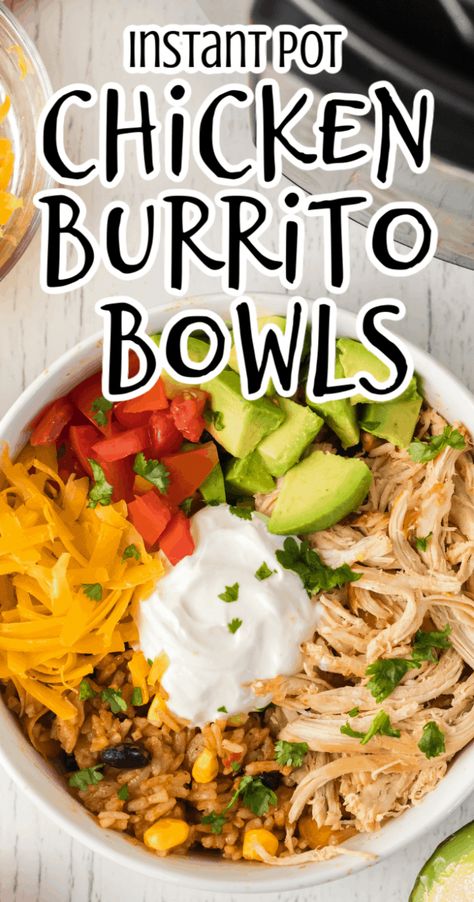 Easy Meal Prep For One, Meal Prep For One, Chicken Instapot, Chicken Burrito Bowls, Meals Low Carb, Instapot Meals, Chicken With Rice, Pot Recipes Healthy, Chicken Burrito