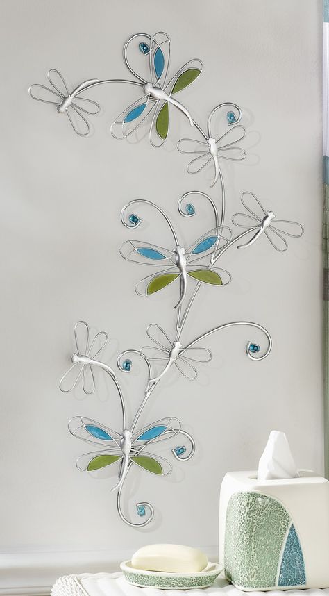 I like this! Would look great in my bathroom. Dragonfly Bathroom, Metal Dragonfly, Metal Flower Wall Art, Dragonfly Wall Art, Home Decor Catalogs, Dragonfly Decor, Dragonfly Dreams, Dragonfly Jewelry, Metal Tree Wall Art