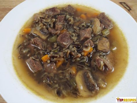 Ground Beef Mushroom Soup, Mushroom Soup Rice, Beef Mushroom Soup, Mushroom Wild Rice Soup, Mushroom Wild Rice, Beef Mushroom, Wild Rice Soup Recipes, Wild Rice Recipes, Soup Rice