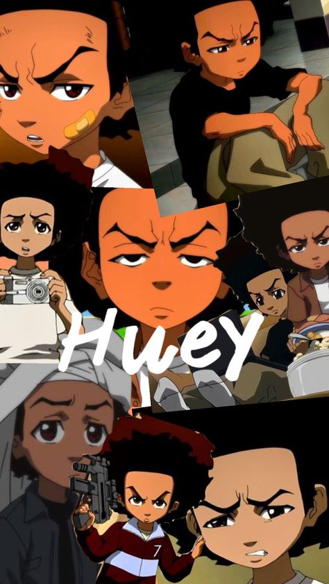 Huey 😫🥴❤️🥀 Riley Boondocks Wallpaper, Huey Freeman Pfp, Huey Freeman Wallpaper, Riley And Huey, The Boondocks Cartoon, Huey Freeman, Boondocks Drawings, Dark Skin Men, Black Boy