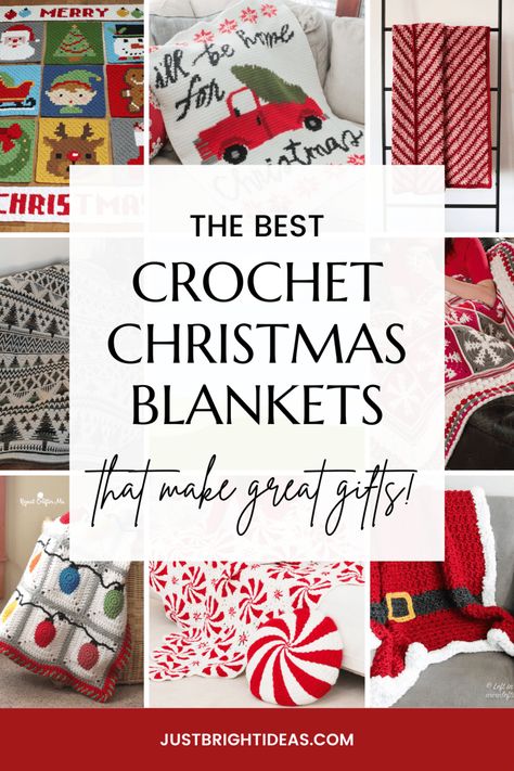 17 Best Christmas Crochet Blanket Ideas | Holiday Afghans Galore Crochet Blanket Vintage, Christmas Afghan, Crochet Christmas Trees Pattern, Christmas Crochet Blanket, Christmas Delights, Crochet Knit Blanket, Crochet Throw Pattern, Striped Baby Blanket, Crochet Christmas Gifts