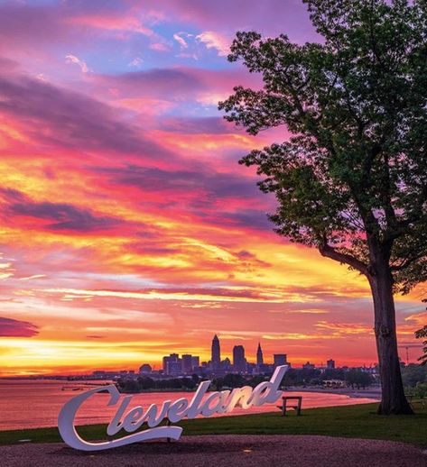 cleveland.com on Instagram: “This might be one of the most AMAZING Cleveland sunrises ever. This stunning snapshot was captured from Edgewater Park. 💜😍 //📸➡️…” Cleveland Rocks, Downtown Cleveland, Lake Erie, Cleveland Ohio, Cleveland Browns, Best Location, Cleveland, Golf Courses, Ohio