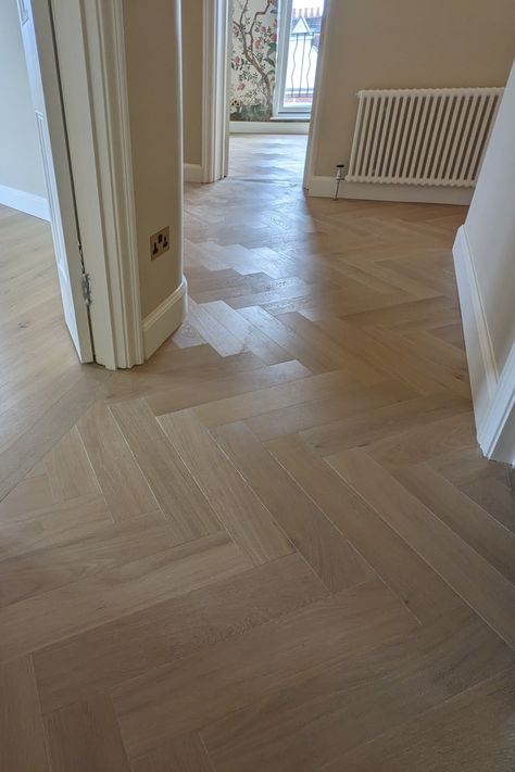 The objective of this project was to conduct a subfloor reconstruction and fitting a new parquet floor in a distinguished top-floor Victorian mansion flat in Maida Vale. Our customers expressed a preference for the sophisticated aesthetic of light oak oversized herringbone parquet flooring.  #FinWood #CraftedForLife #10YearsWarranty #WoodFloors  #herringboneparquet #lightoak#subfloor #WoodFloorings #HerringboneFloor #HerringboneFloors #HerringboneParquet #LondonFloors #OakFloors #ParquetFloor ⁠ Ash Parquet Flooring, Light Oak Parquet Flooring, White Oak Parquet Flooring, Light Herringbone Floor, Light Oak Herringbone Floor, Light Oak Living Room, Herringbone Floorboards, White Oak Herringbone Floor, Light Parquet Flooring