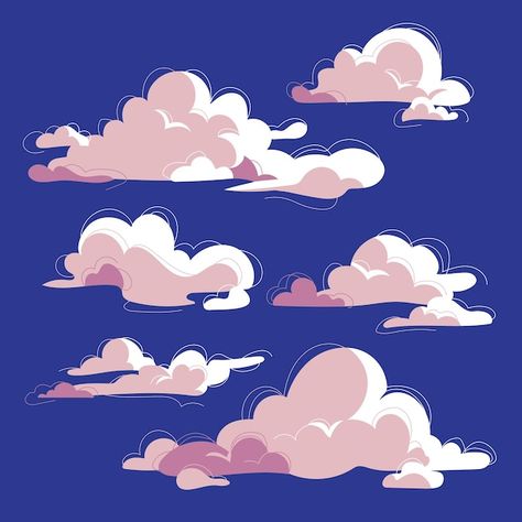 Clouds Illustration, Cloud Tutorial, Cloud Illustration, Illustration Art Kids, Watercolor Clouds, Cloud Stickers, Cartoon Clouds, Cloud Vector, Cloud Drawing