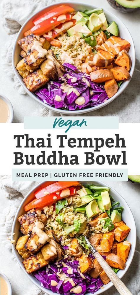 Meal Prep Vegan, Cashew Curry, Salad Kale, Vegan Buddha Bowl, Tempeh Recipes, Nutritious Foods, Buddha Bowls, High Protein Vegan, Makanan Diet