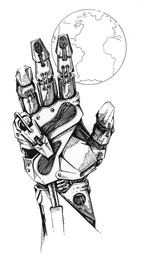 Awesome Robot Design Sketch, Robot Hand, Cyborgs Art, Arte Robot, Arte Cyberpunk, Robot Art, Robot Design, Robots Concept, Robot Concept Art