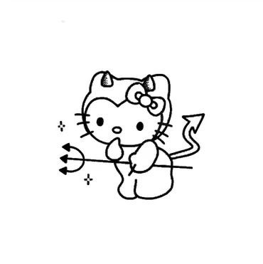 Devil Hello Kitty, Hello Kitty Tattoo, Kitty Tattoo, Hello Kitty Design, Hello Kitty Tattoos, Devil Tattoo, Tattoo Magazine, Inspired Tattoos, Doodle Tattoo