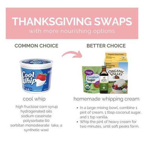 Karalynne Call on Instagram: "Striving to live a healthier lifestyle or getting on a health journey, does not require ditching your favorites and turning to a new diet of sardines and kale 😂 Getting on a health journey means making little changes that overtime become a lifestyle. So for instances, with Thanksgiving dinner, it doesn’t mean swapping out all of your favorite recipes for something “healthier.” What if instead…. You used whipping cream instead of cool whip in that fruit salad❓ O Gf Snacks, Just Ingredients, Food Alternatives, Low Salt Recipes, Golo Diet, Salt Recipes, Clean Simple Eats, Dairy Free Breastfeeding, Food Swaps