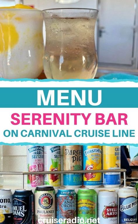 serenity bar menu carnival cruise line Carnival Cruise Drinks, Carnival Cruise Drinks Recipes, Carnival Cruise Mock Tails, Carnival Cruise Drink Package, Ensenada Cruise, Coconut Martini, Carnival Cruise Sunshine, Paper Plane Cocktail, Stoli Vodka