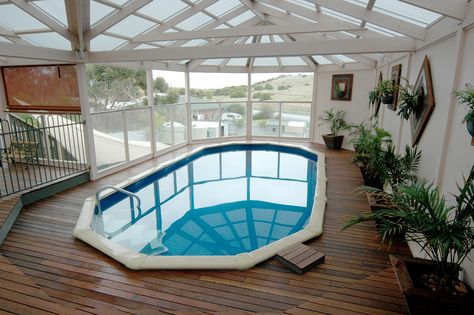 Above ground pool indoors www.poolmasterpools.com,au www.abovegroundpoolsuperstore.com.au Above Ground Pool Cover, Pool Deck Plans, Buying First Home, Indoor Pool Design, Above Ground Pools, Ground Pools, Door Inspiration, Above Ground Swimming Pools, Swim Spa