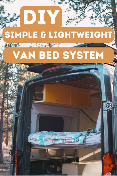 campervan bed system Van Conversion Bed Frame, Van Rv Conversion, Suspended Bed, Fold Up Beds, Campervan Bed, Van Bed, Build A Camper Van, Build A Camper, Van Ideas