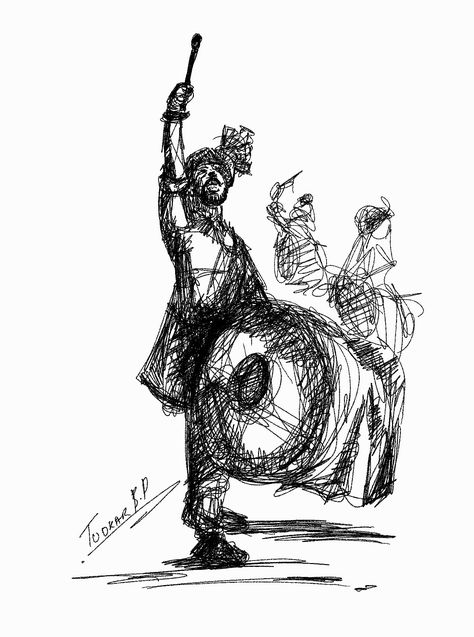 Dhol Tasha Illustration, Dhol Tasha Photography, Rapid Sketches Of Human, Dhol Tasha Pathak, Rapid Drawing, Rapid Sketching, Rapid Art, Rapid Sketches, Dhol Tasha