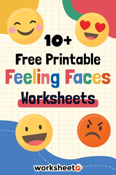 15 Free Printable Feeling Faces Worksheet Emotion Worksheets For Preschool, Feelings Chart Preschool Free Printable, Free Feelings Printables, Free Printable Emotion Cards, Free Emotions Printables, Social Emotional Learning Activities Free Printables, Emotion Faces For Kids Free Printable, Little Spot Of Feelings Activities, Emotion Worksheets For Kids