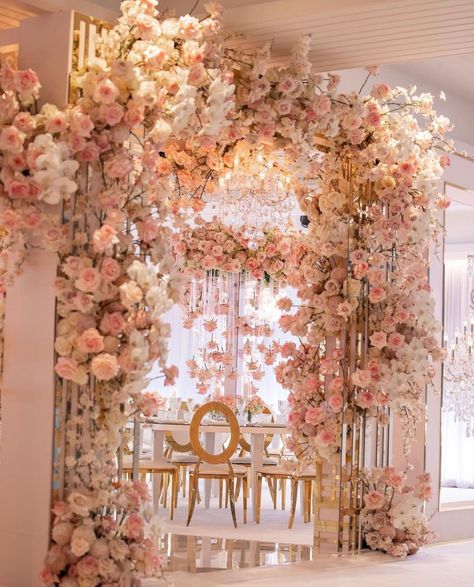 Wedding Stages, Pink And White Weddings, Dream Wedding Decorations, Cherry Blossom Wedding, Wedding Vision, Greek Wedding, White Wedding Flowers, Theme Color, Wedding Stage