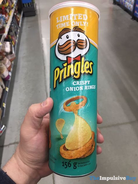 SPOTTED IN CANADA: Pringles Crispy Onion Rings Pringle Flavors, Being Affectionate, Crispy Onion Rings, Potato Chip Flavors, Weird Snacks, Onion Ring, American Snacks, Ninja Cats, Potato Crisps