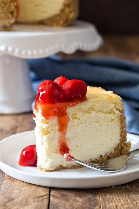 6 Inch Cheesecake Recipe, 3 Ingredient Cheesecake, No Bake Cheesecake Recipe, Strawberry Cheesecake Recipe, Torte Cupcake, Baked Cheesecake Recipe, Best Cheesecake, Strawberry Topping, Bake Cheesecake