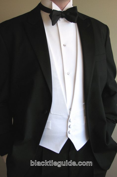 images of black and white tie ball | Classic Alternatives: Tasteful Personalization 1950 Mens Fashion, Formal Groomsmen, Wing Collar Shirt, Black Tie Tuxedo, Groomsmen Ideas, White Waistcoat, Bride Rings, Charming Wedding, Shoes Bride