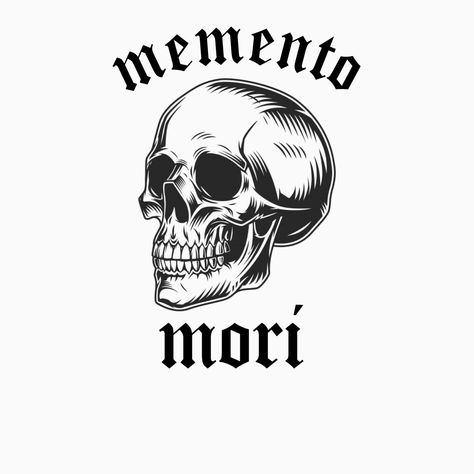 Momento Mori Tattoo, Tattoos For Women Cat, Tattoo Word Fonts, Memento Mori Tattoo, First Tattoo Ideas, Tatuagem Masculina Pequena, Cool Shoulder Tattoos, Christian Sleeve Tattoo, Tattoo Background