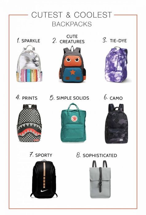 THE CUTEST & COOLEST BACKPACKS FOR BACK-TO-SCHOOL        | We’re stalking back-to-school shopping items for you. Our list of 8 kids’ backpack styles — from the most popular & trending to fun classics is ready to shop | #TheMomEditKids #TheMomEditParenting #BackToSchoolShoppingList #BackToSchoolSales2019 #PopularBackpacks #BestBackPacksForHighSchool #TrendingBackpacks #SportyBackpacKs #PotteryBarnTeen #CamoBackpacks #Herschel #FJÄLLRÄVENBackpack #AdidasBackpacks#LandsEnd #Sprayground #Vans Elementary School Backpack, School Shopping List, School Trends, Mom Edit, High School Backpack, Popular Backpacks, Camo Backpack, Kids Backpack, School Lunches