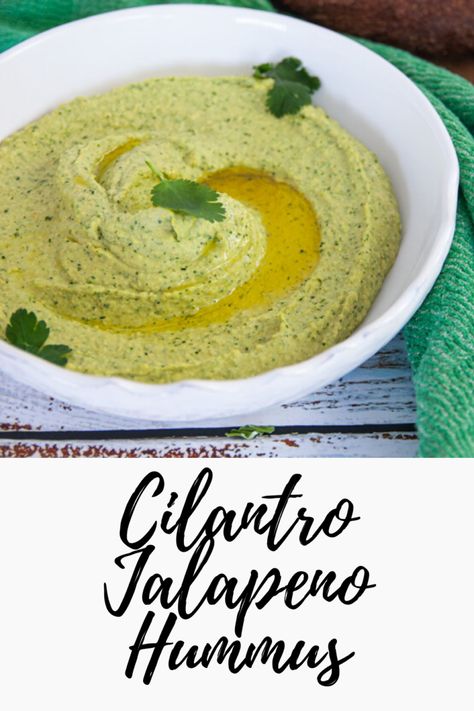 Cilantro Jalapeno Hummus » The Seasonal Junkie Jalapeno Hummus Recipe, Cook Dried Chickpeas, Jalapeño Hummus, Cilantro Jalapeno Hummus, Cilantro Hummus, Healthy Reciepes, Jalapeno Hummus, Hummus Flavors, Spicy Grilled Shrimp