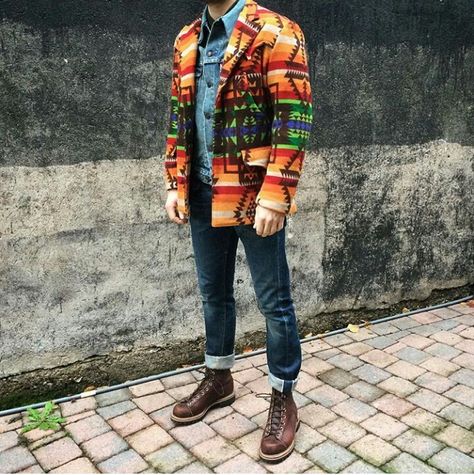 Mens Aztec Jacket, Aztec Jacket, Print Jacket, Mens Fashion Trends, Western Cowboy, Jacket Style, Men's Fashion, For Sale, How To Wear