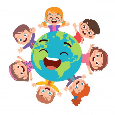 Kids earth day illustration Premium Vector Earth Day Illustration, Earth For Kids, Childrens Day Illustration, Teachers Day Card, Day Illustration, Earth Day Activities, Kids Background, Happy Children's Day, Kids Class