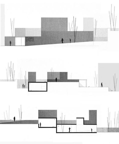 Architecture Museum, Models Architecture, Conceptual Model Architecture, Modern Museum, Architecture Drawing Presentation, Architectural Presentation, Architecture Drawing Plan, Architecture Portfolio Design, Architecture Presentation Board