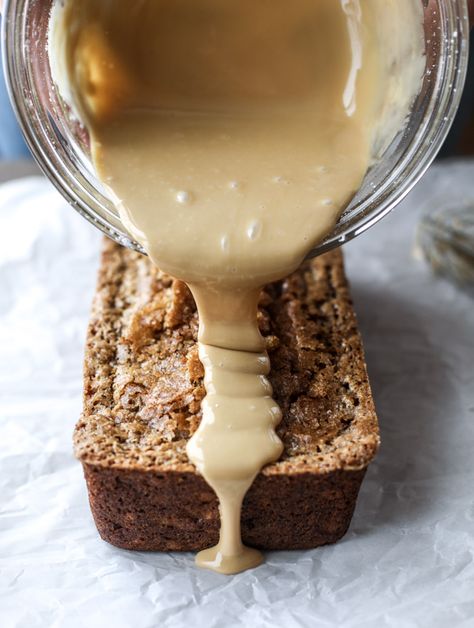 I’ve discovered a new way to caffeinate. And it involves cake. I mean bread. I mean cake, disguised as bread. We all know that’s what this really is, right? This whole banana bread thing is really just a big old cake masquerading as bread so we don’t feel as terrible about ourselves when we house … Espresso Glaze, Cloud Bread, Overripe Bananas, Cinnamon Banana, How Sweet Eats, Quick Bread, Naan, Bread Baking, Eat Cake