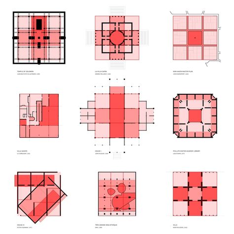 The Nine-Square Grid: History, Exemplars, and Interrogation - Yale Architecture Parti Diagram, Yale Architecture, Grid Architecture, Henning Larsen, Louis Kahn, Concept Models Architecture, Square Grid, Conceptual Architecture, Architecture Concept Diagram