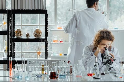 Two scientists working together in chemical laboratory stock photography Science Microscope, Chemical Laboratory, Factory Photography, Medical Laboratory Scientist, Matter Science, Women Scientists, Laboratory Science, Medical Laboratory, Molecular Biology