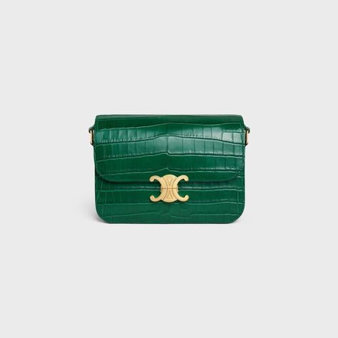 CLASSIQUE TRIOMPHE BAG IN NILOTICUS CROCODILE - GREEN | CELINE Classique Triomphe Bag, Triomphe Bag, Order Confirmation Email, Fragrance Bottle, Shipping Boxes, Shipping Labels, Aging Beautifully, Celine Bags, New Fragrances