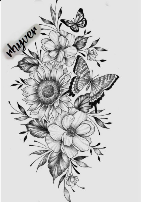 #CoolTattoos #TattooArt #InkMaster #TattooDesigns #InkedUp #TattooLovers #InkInspiration #TattooIdeas #CreativeInk #TattooStyle Optical Illusion Tattoo, Single Line Tattoo, Doodle Art Flowers, Flower Drawing Tutorials, Fantasy Tattoos, Floral Tattoo Sleeve, Pretty Tattoos For Women, Thigh Tattoos, Sunflower Tattoos