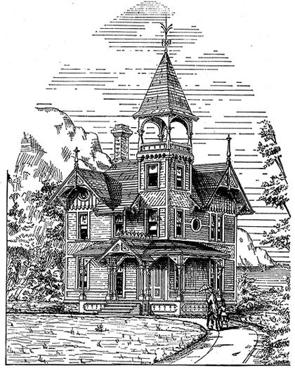 Vintage House Plans Victorian, Old Victorian House Plans, House Plans Victorian, Victorian Cottage Plans, Gothic House Plans, Small Victorian House, Victorian Floor Plans, Victorian Gothic House, Gothic Victorian House