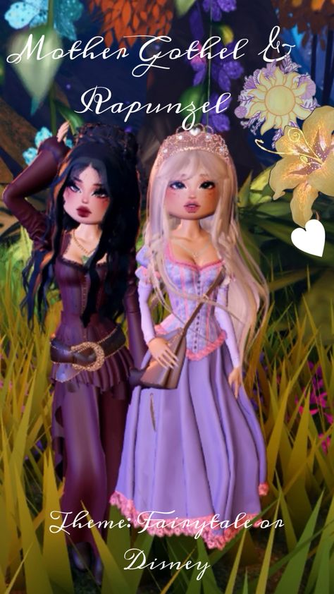 Mother Gothel And Rapunzel, Mother Gothel, Rapunzel, Dress To Impress, Fairy Tales