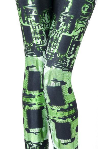 Accessories Idea, Circuit Board Design, Oc Pokemon, Character Clothing, Fandom Fashion, Black Milk Clothing, Green Leggings, Absinthe, Best Leggings