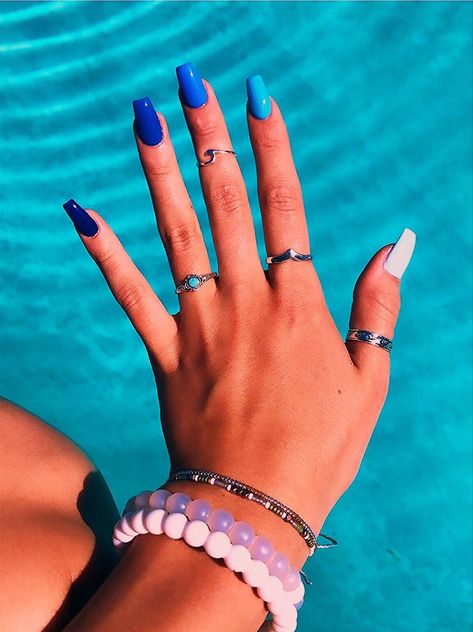 Nails After Acrylics, Blue Acrylic Nails, Casual Nails, Work Nails, Cute Gel Nails, Acrylic Nails Coffin Short, Short Acrylic Nails Designs, Fire Nails, Pretty Acrylic Nails