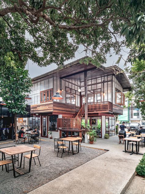 Restaurant Architect, Sustainable Coffee, Coffee Shop Concept, Music House, Design Cafe, Thai House, Small Cafe, Cafe House, Concept Ideas